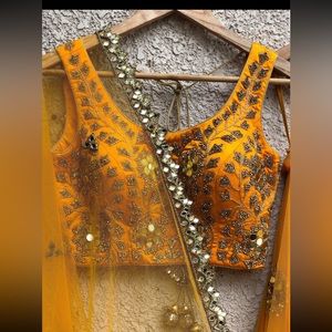 Beautiful yellow lehanga worn it only ones